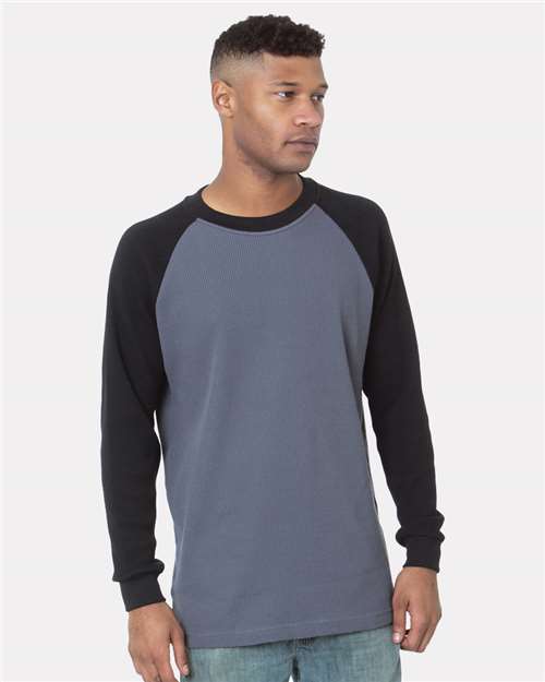Unisex USA-Made Heavyweight Waffle Knit Thermal Raglan T-Shirt