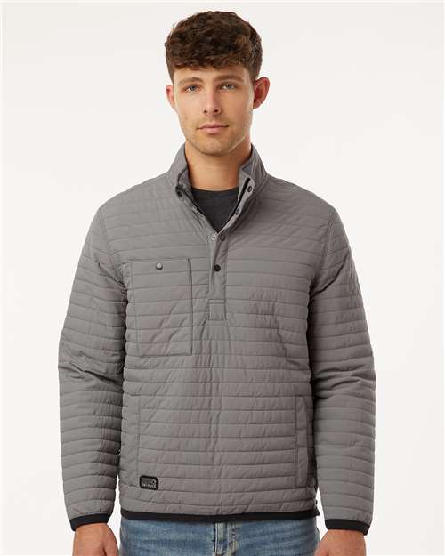 DRI DUCK Men's Keystone Quilted Pullover — Grey — On model · front