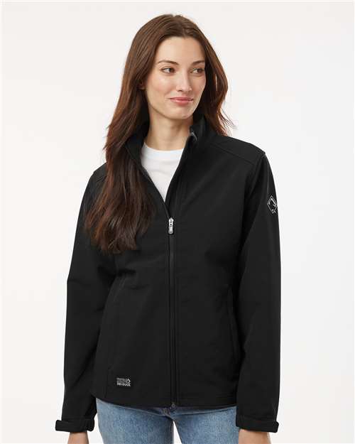 DRI DUCK Women's Motion Soft Shell Jacket — Black — On model · front