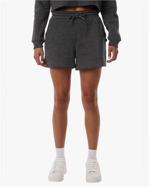 Boxercraft Women's Fleece Shorts — Charcoal Heather — On model · front