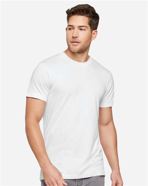 Live & Tell by LAT Unisex Bamboo Tee — White — On model · front