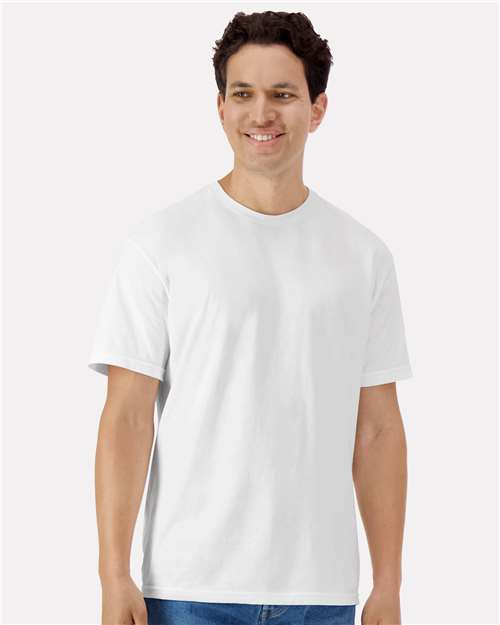 Gildan Unisex Light Cotton T-Shirt — White — On model · front