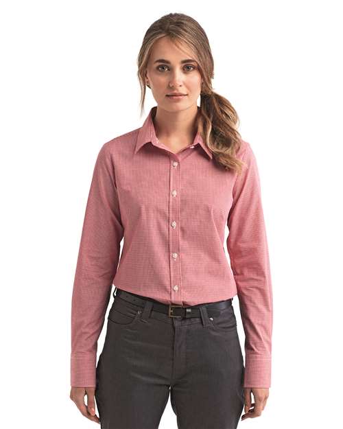 Artisan Collection by Reprime Women's Microcheck Gingham Cotton Shirt