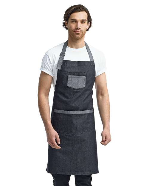Domain Contrast Denim Bib Apron