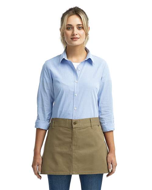Artisan Collection by Reprime Chino Waist Apron — Khaki — On model · front