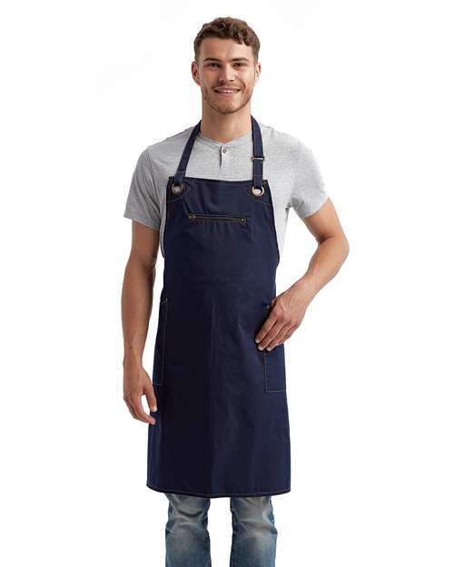Barley Contrast Stitch Recycled Bib Apron
