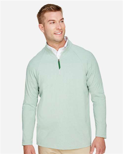 Men's CrownLux Performance® Clubhouse Micro-Stripe Quarter-Zip Pullover