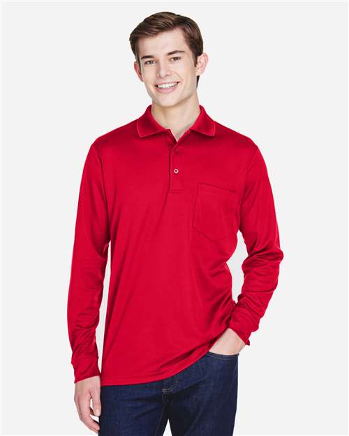 Men's Pinnacle Performance Long Sleeve Piqué Polo with Pocket