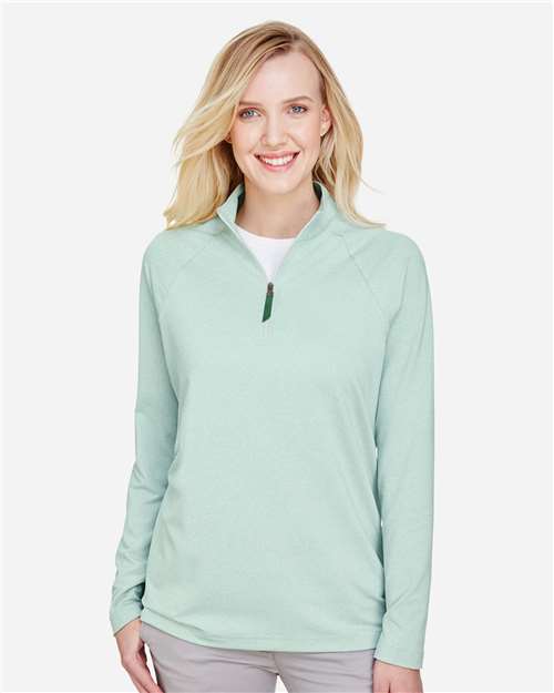 Women's CrownLux Performance® Clubhouse Micro-Stripe Quarter-Zip Pullover