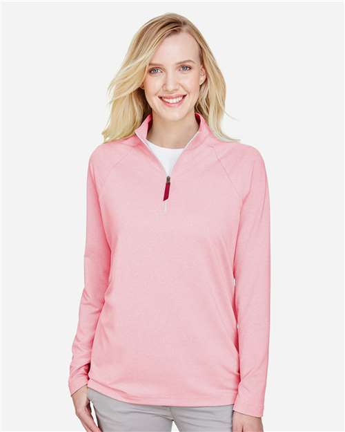 Women's CrownLux Performance® Clubhouse Micro-Stripe Quarter-Zip Pullover