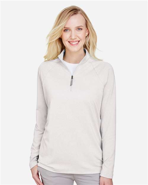Women's CrownLux Performance® Clubhouse Micro-Stripe Quarter-Zip Pullover