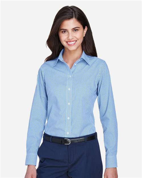 Devon & Jones Women's Crown Collection® Gingham Check Woven Dress Shirt
