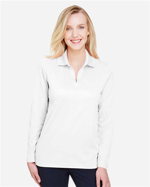 Women's CrownLux Performance® Plaited Long Sleeve Polo