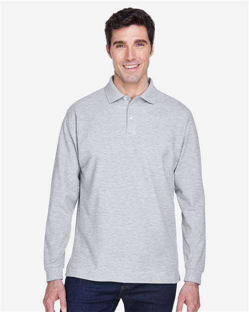 Devon & Jones Men's Pima Piqué Long Sleeve Polo