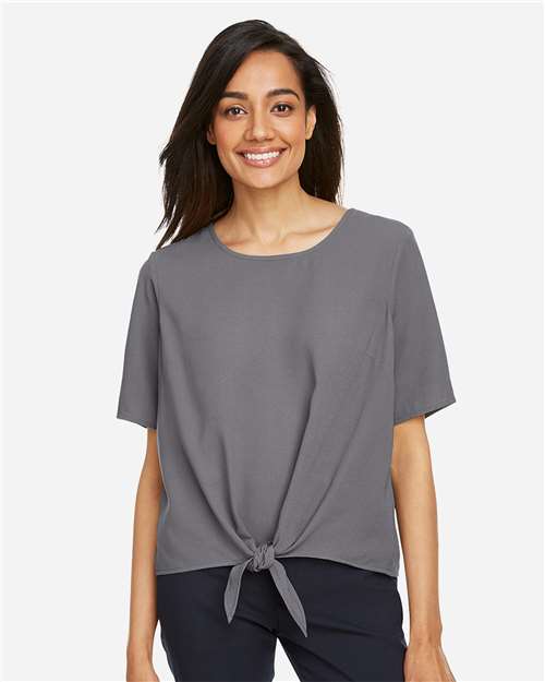 Devon & Jones Women's Perfect Fit™ Tie Front Blouse