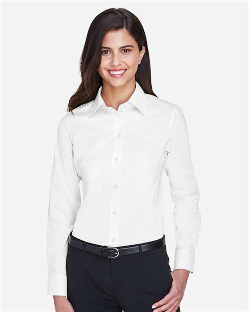 Women's Crown Collection® Solid Stretch Twill Woven Dress Shirt