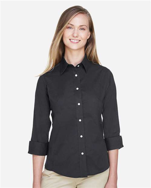 Women's Perfect Fit™ Three-Quarter Sleeve Stretch Poplin Dress Shirt
