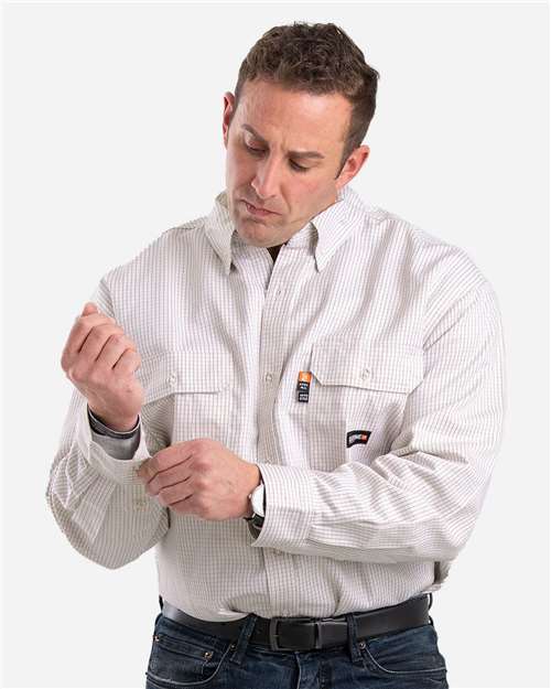 Men's Flame-Resistant Down Plaid Work Shirt