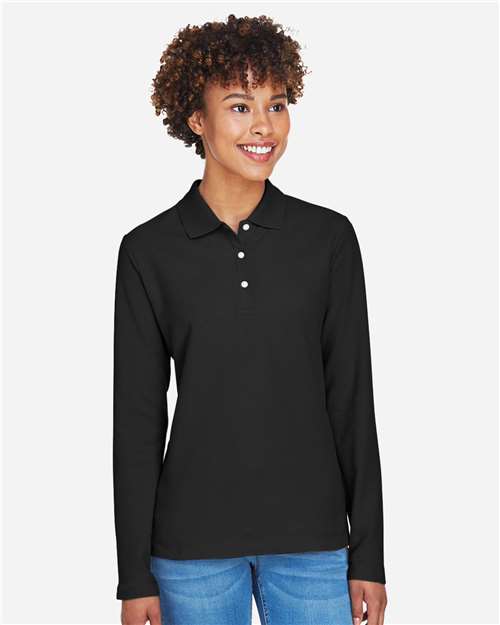 Devon & Jones Women's Pima Piqué Long Sleeve Polo