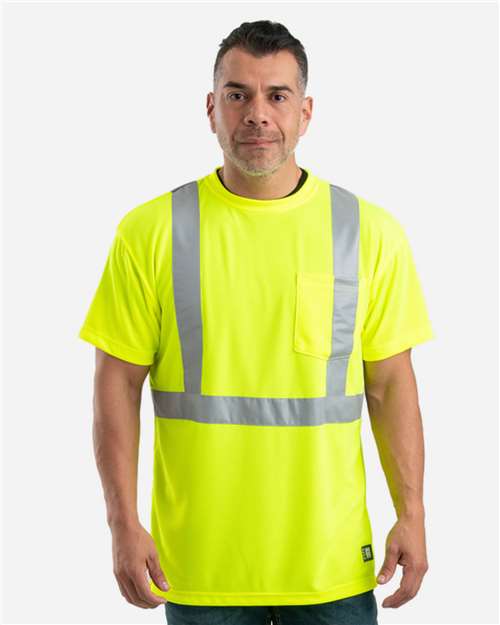 Berne Apparel Men's Hi-Vis Class 2 Performance Pocket T-Shirt