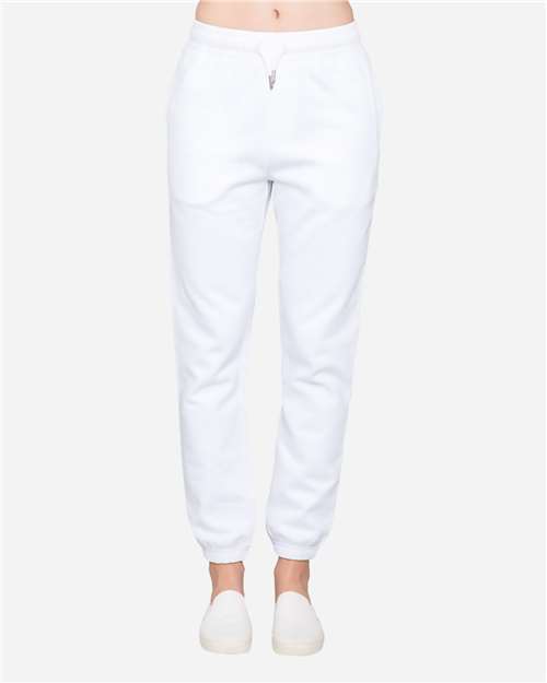 Lane Seven Unisex Urban Joggers — White — On model · front
