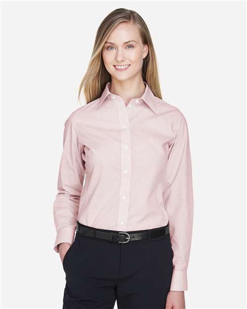 Women's Crown Collection® Micro Tattersall Woven Dress Shirt