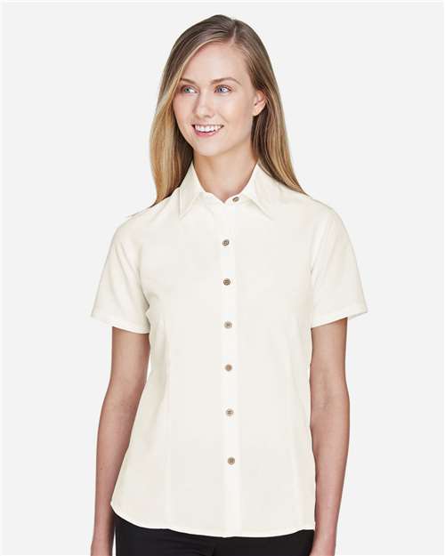 Harriton Women's Barbados Textured Camp Shirt