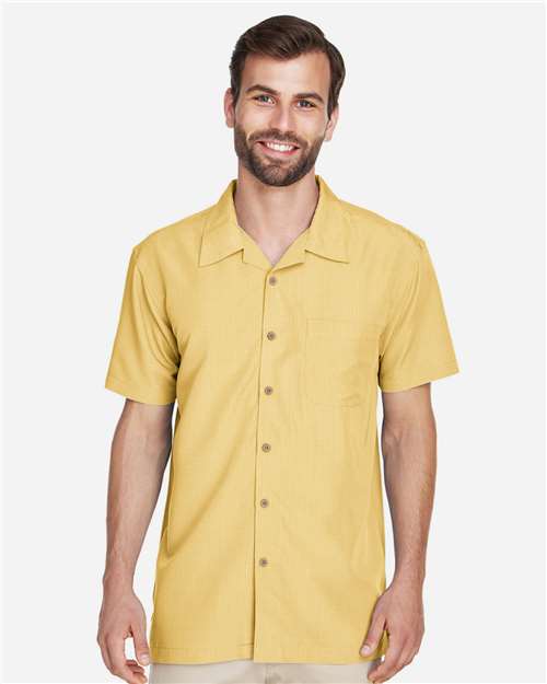 Harriton Men's Barbados Textured Camp Shirt