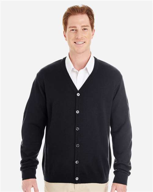 Harriton Men's Pilbloc™ V-Neck Button Cardigan Sweater