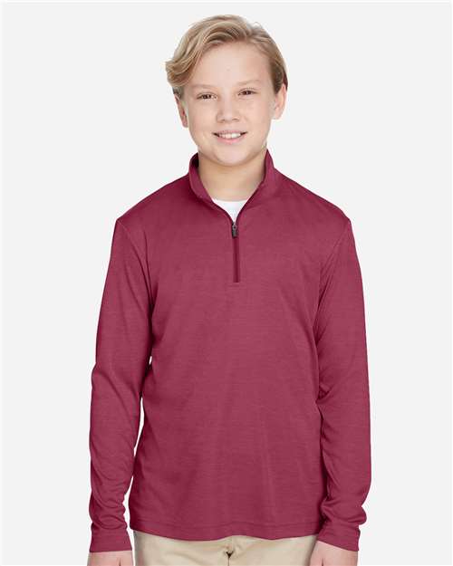 Youth Zone Sonic Heather Performance Quarter-Zip Pullover