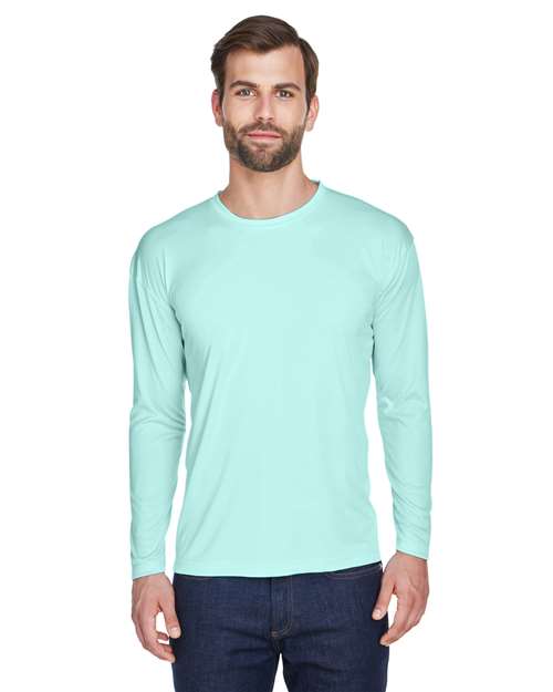 UltraClub Men's Cool & Dry Sport Long Sleeve Performance Interlock T-Shirt