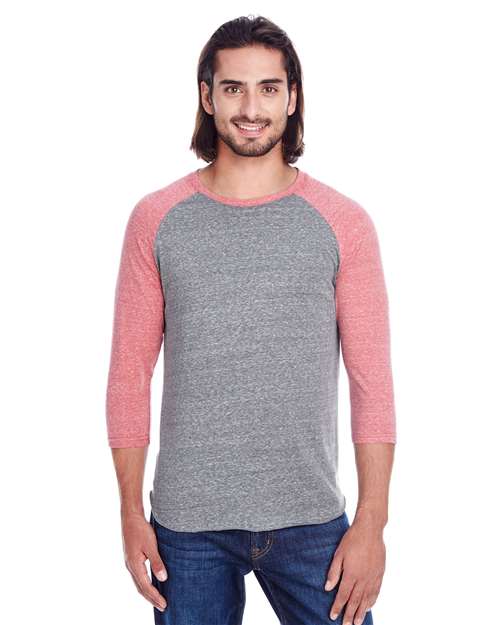 Threadfast Apparel Unisex Triblend Three-Quarter Sleeve Raglan T-Shirt