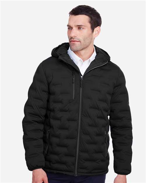 North End Men's UTK SubDown Loft Puffer Jacket — Black/ Carbon — On model · front