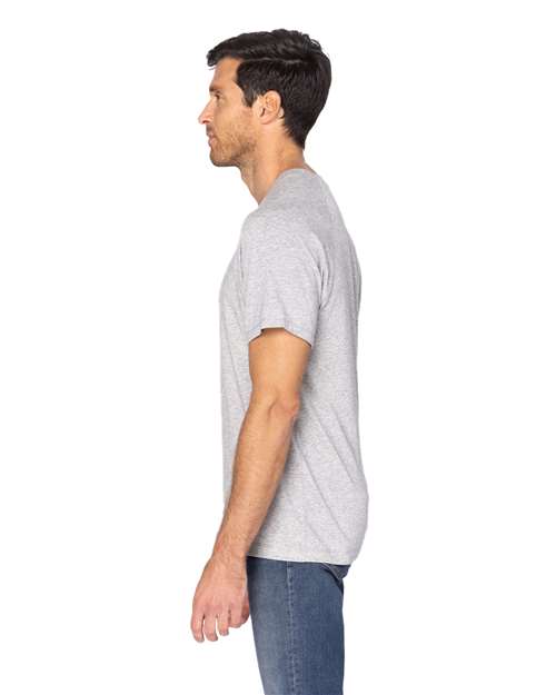 Threadfast Apparel Unisex Impact Raglan T-Shirt — Heather Grey — On model · side