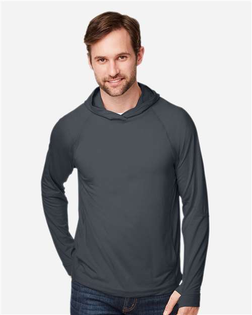 North End Unisex JAQ Stretch Performance Hooded Long Sleeve T-Shirt