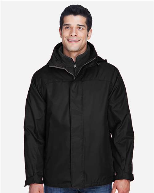 North End Men's 3-in-1 Insulated Jacket — Black — On model · front