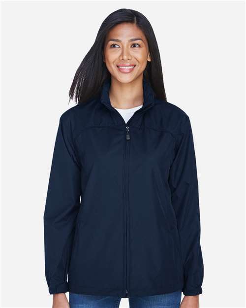 North End Women's Techno Lite Jacket — Midnight Navy — On model · front