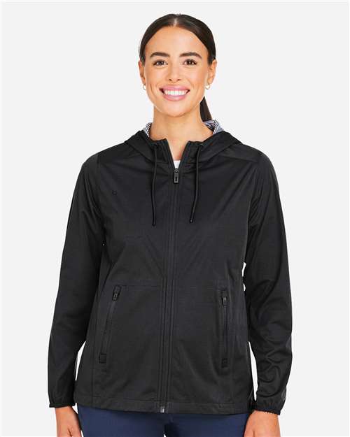 North End Women's Network Lightweight Jacket — Black Heather — On model · front