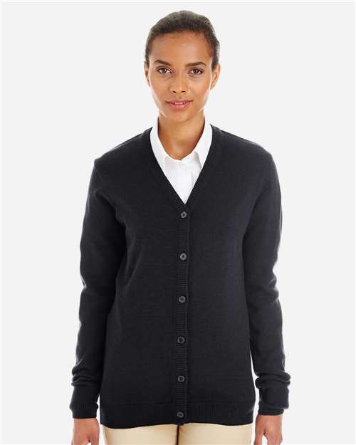 Harriton Women's Pilbloc V-Neck Button Cardigan Sweater