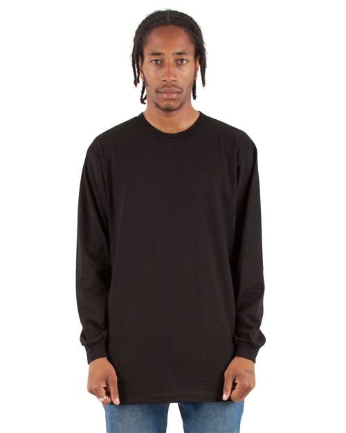 Shaka Wear Unisex Active Long Sleeve Tee — Black — On model · front