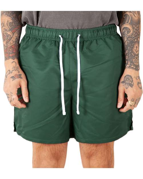 Shaka Wear Unisex Running Shorts — Moss — On model · front