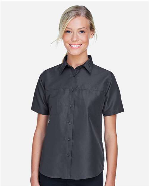 Harriton Women's Key West Short Sleeve Performance Staff Shirt