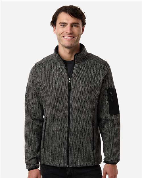 North End Men's Jasper Jacquard Full-Zip Fleece Jacket