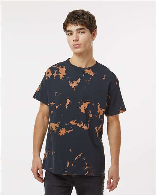 Colortone Unisex Bleach Out Dyed T-Shirt — Black — On model · front