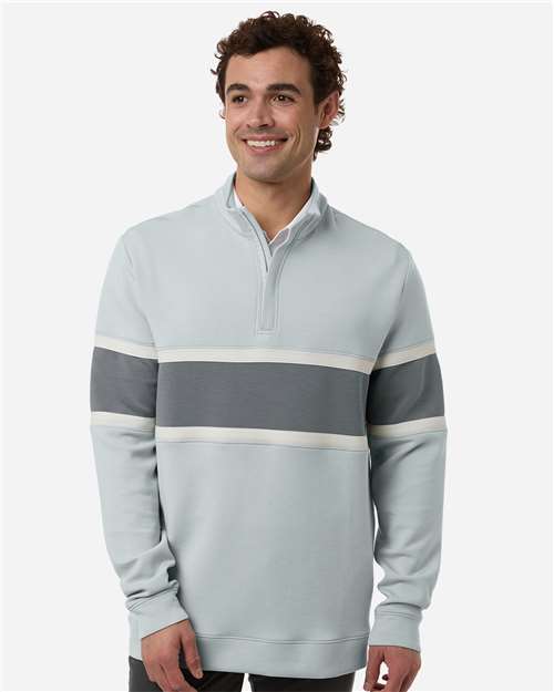 Swannies Men's Owen Quarter-Zip Colorblock Pullover — Glacier/ Graphite — On model · front