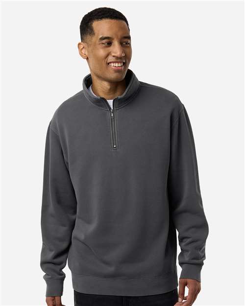 Independent Trading Co. Unisex Pigment-Dyed Quarter-Zip Pullover