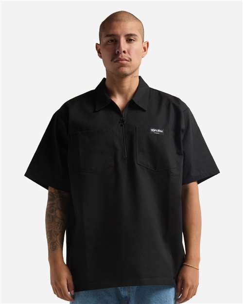 Shaka Wear Unisex Quarter-Zip Short Sleeve Work Shirt — 