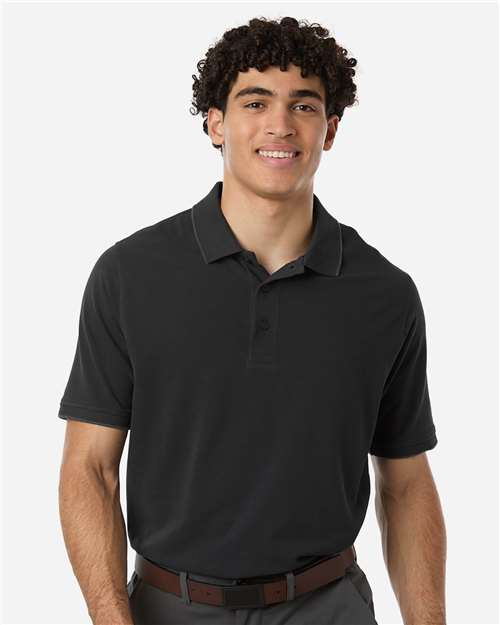 Harriton Men's Valiant Cotton Snag Protect Tipped Polo