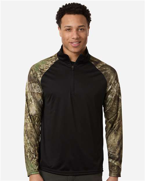 RealTree Unisex Realtree® Performance Colorblocked Quarter-Zip Pullover