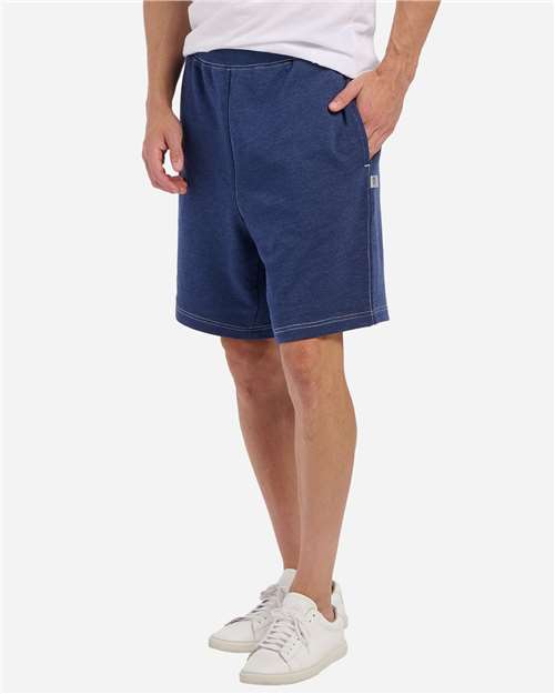 Boxercraft Men's French Terry Shorts — Navy Heather — On model · front